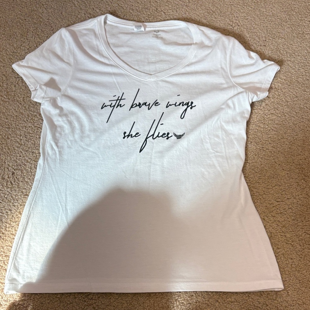 White Tee with Inspirational Script